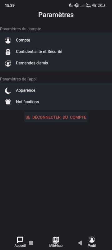 Paramètres Discourd